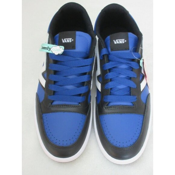 Vans Men's Lowland Cc Leather Two Tone Skate Shoes Black True Blue White NWT - Picture 3 of 5